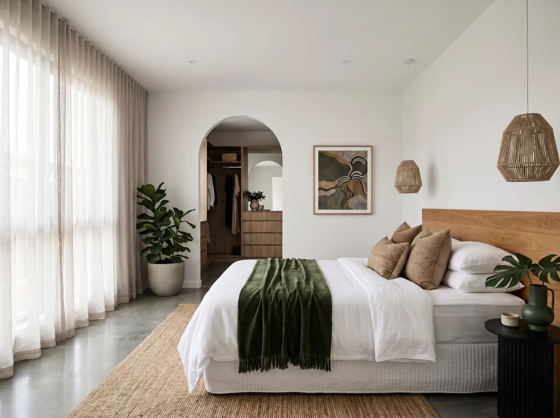 Spacious master bedroom with walk-in robe